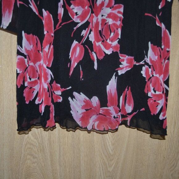 Inc International Concept Women's Smocked Babydoll Pink Floral Blouse - Picture 5 of 9